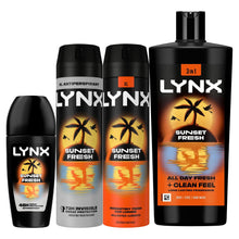 Load image into Gallery viewer, Lynx Sunset Fresh Bundle Spray, Anti-perspirant Aerosol, Body Wash &amp; Roll On