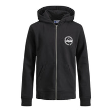 Load image into Gallery viewer, Jack &amp; Jones Jjbrat Junior Boys Zip Hoodies 2 Pack Black Light Grey Melange 128