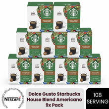 Load image into Gallery viewer, Nescafe Dolce Gusto Starbucks Coffee Pods Caps Box of 12 Americano House Blend