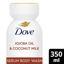 Load image into Gallery viewer, Dove Body + Mind Jojoba Oil &amp; Coconut Milk Vit E Serum Body Wash 350ml, 6 pk