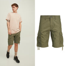 Load image into Gallery viewer, Jack &amp; Jones Jjdave Combat Shorts Mens Olive Night Regular Fit Size Small Summer