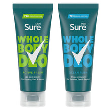 Load image into Gallery viewer, Sure Men Whole Body Deodorant Cream Ocean Rush &amp; Active Fresh, 75ml