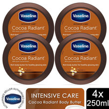 Load image into Gallery viewer, Vaseline Intensive Care Cocoa Radiant Body Butter 250ml Cocoa Shea Dry Skin, 4Pk