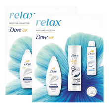 Load image into Gallery viewer, Dove Relax Trio Gift Set with Hydrate Bodywash, Body Lotion &amp; Classic Deodorant