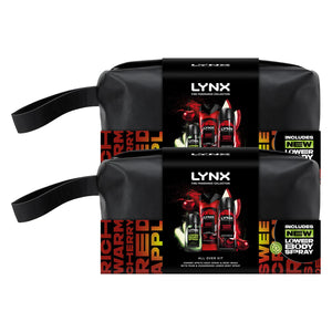 Lynx Fine Fragrance Washbag Gift Set, Premium Cherry Spritz and Pear Scent