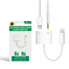 Load image into Gallery viewer, FX iPhone Adapter to 3.5mm Audio Adapter Jack Cable &amp; Lighting Cable Splitter
