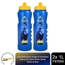 Load image into Gallery viewer, Lucozade Sport x Jude Bellingham LeakProof Sports Water Bottle Blue/Yellow, 2x1L