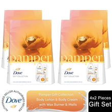 Load image into Gallery viewer, Dove Pamper Body Wash &amp; Body Lotion 2Pcs Gift Set for Her w/ Wax Burner &amp; Melts