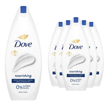 Load image into Gallery viewer, Dove Nourishing Body Wash 0% Sulfate SLES for Softer &amp; Smoother Skin 225ml, 6 Pk