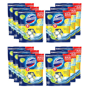 12x Domestos Power 5 Lime Toilet Rim Blocks for LongLasting Protection 55g,Pkof5