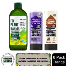 Load image into Gallery viewer, Original Source Vegan Shower Gel with 100% Natural Fragrance 250 or 335ml, 6Pk