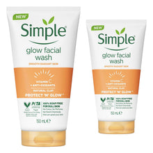 Load image into Gallery viewer, Simple Face Wash-Moisturising, Refreshing, Clear Pore Scrub or Glow 150ml, 2Pack
