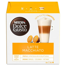 Load image into Gallery viewer, Nescafe Dolce Gusto Coffee Pods Caps Box of 16 Latte Macchiato
