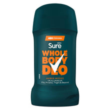 Load image into Gallery viewer, Sure Men Whole Body Amber Woods All Over Odour Control Deodorant Stick 50ml, 6pk
