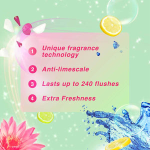 Bloo Toilet Rim Blocks Colour Active+ Bleach for Long-Lasting Freshness, 6 Pack