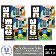 Load image into Gallery viewer, FIFA Fans Favourites Gift Set for Him Body Wash, Spray &amp; Skills Ball + Pump
