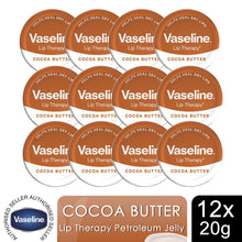 Load image into Gallery viewer, Vaseline Lip Balm Cocoa Butter 20g, 12 Pack Lip Therapy Moisturising &amp; Non Greasy