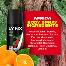 Load image into Gallery viewer, Lynx Body Spray Africa 48H High Definition Fragrance Deodorant for Men 35ml, 3pk