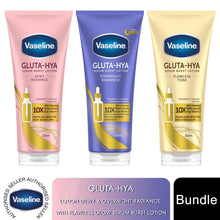 Load image into Gallery viewer, Vaseline Gluta-Hya Lotion Bundle Dewy, Overnight &amp; Flawless Glow, 200ml Each