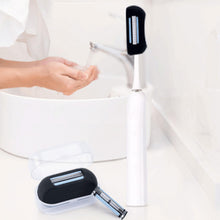 Load image into Gallery viewer, Envie 2 in 1 Finger Shaver Mini Razor Travel Portable Toothbrush Cover Black
