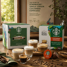 Load image into Gallery viewer, Nescafe Dolce Gusto Starbucks Coffee Pods Caps Box of 12 Colombia Espresso