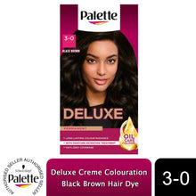 Load image into Gallery viewer, Palette Deluxe Creme Colouration 3-0 Black Brown Hair Dye