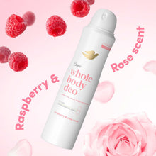 Load image into Gallery viewer, Dove Whole Body Odour Protection Deodorant Spray Raspberry &amp; Rose 150ml, 6 Pack