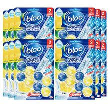 Load image into Gallery viewer, Bloo Toilet Rim Blocks Colour Active+ Lemon for Anti-Limescale Effect 2x50g 12pk