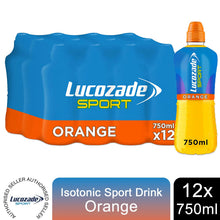 Load image into Gallery viewer, Lucozade Sport Orange Isotonic Drink with Sugars and Sweetener 750ml, 12 Pack