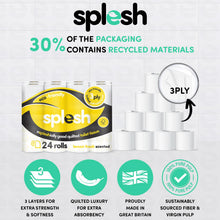 Load image into Gallery viewer, Splesh Quilted Luxury Fresh Lemon Fragrance 3 Ply Toilet Tissue Paper 36 Rolls