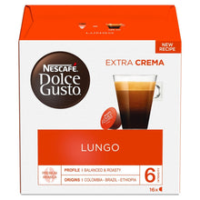 Load image into Gallery viewer, Nescafe Dolce Gusto Coffee Pods Caps Box of 16 Cafe Lungo