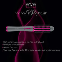 Load image into Gallery viewer, Envie Hair Styling Brush Cordless with 3 Heat Settings and Auto Shut Off Mode