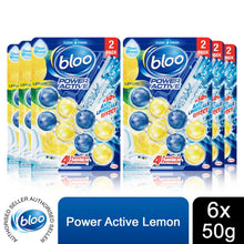 Load image into Gallery viewer, Bloo Toilet Rim Blocks Colour Active+ Lemon for Anti-Limescale Effect, 6 Pack
