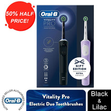 Load image into Gallery viewer, Oral-B Vitality Pro Duo Rechargeable Electric Toothbrush, Black &amp; Lilac