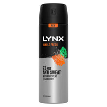 Load image into Gallery viewer, Lynx Jungle Fresh Antiperspirant Spray 72H Protection Deodorant 200ml, 6 Pack