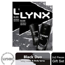 Load image into Gallery viewer, Lynx Black Body Wash 225ml &amp; Body Spray 150ml 2Pcs Gift Set for Him