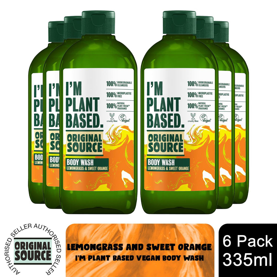 Original Source Body Wash I'm Plant Based Lemongrass and Sweet Orange 335ml, 6pk