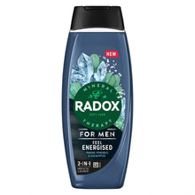 Load image into Gallery viewer, 12x Radox Mineral Therapy Feel Energised 2in1 Shower Gel &amp; Shampoo for Men,450ml