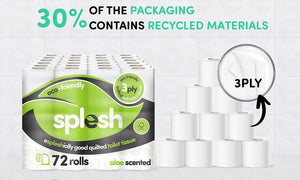 Splesh 72 Rolls Aloe Vera + Domestos Foam Spray 450ml + CIF Bath 700ml