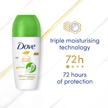 Load image into Gallery viewer, Dove Roll On Deo Go Fresh Cucumber 72H Lasting Women's Anti-Perspirant, 50ml