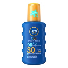 Load image into Gallery viewer, Nivea Sun Kids 5-in-1 Skin Protect &amp; Care Coloured Spray with SPF 30, 200ml