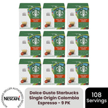 Load image into Gallery viewer, Nescafe Dolce Gusto Starbucks Coffee Pods Caps Box of 12 Colombia Espresso