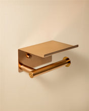 Load image into Gallery viewer, COSMIC Architect Toilet Roll Holder, With Cover, Brushed Copper Metal