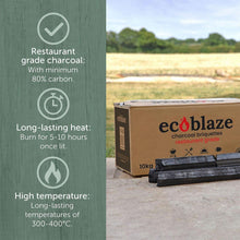 Load image into Gallery viewer, Ecoblaze Briquettes Charcoal 20kg Restaurant Grade for Pizza Oven, BBQ &amp; Firepit