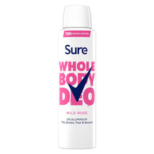 Load image into Gallery viewer, Sure Whole Body Wild Rose Bundle Deodorant Spray&amp;Cream Aluminium Free for Women