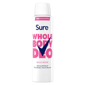 Sure Whole Body Wild Rose Bundle Deodorant Spray&Cream Aluminium Free for Women