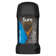 Load image into Gallery viewer, Sure Men Maximum Protection Cobalt Dry Anti-Perspirant Cream Stick 50ml, 6 Pack