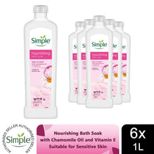 Load image into Gallery viewer, 6x Simple Kind to Skin Nourishing Bath Soak w/ Chamomile Oil, 1L