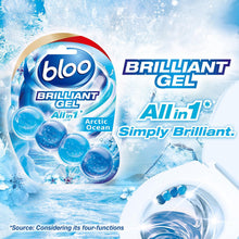Load image into Gallery viewer, Bloo Toilet Rim Block Gel All-in-1 Cleaner Arctic Ocean &amp; Spring Rain 7x42g