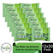 Load image into Gallery viewer, Simple Kind to Skin Eye Makeup Remover Pads - Gentle Sensitive Cleansing,30 Pads